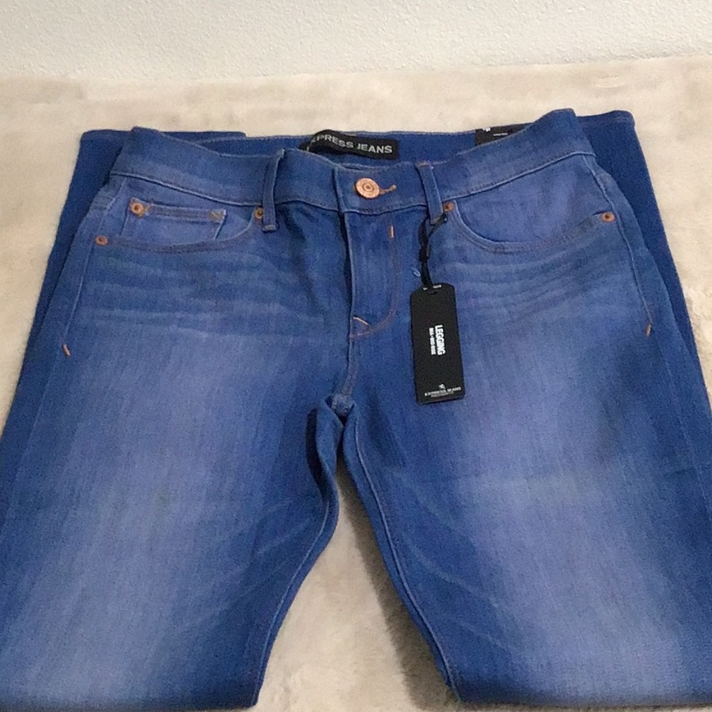🆕 Express Light Whiskered Mid Rise Skinny Denim Jeans